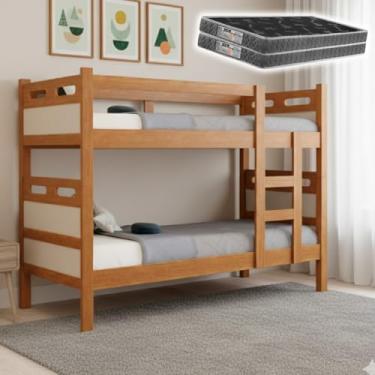 Imagem de Beliche Jaspe Moderna e Funcional com 2 Colchões D20 Inclusos Conforto Segurança e Versatilidade para Dormir Melhor Todos os Dias