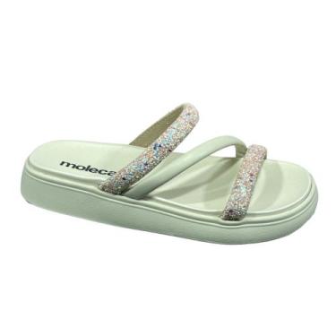 Imagem de Chinelo Slide Feminino Maxxi Gliter Moleca 5469.121, Multi branco, 38