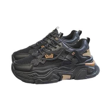 Imagem de Tênis Masculino Respirável Em Malha Com Sola Grossa Antiderrapante E S