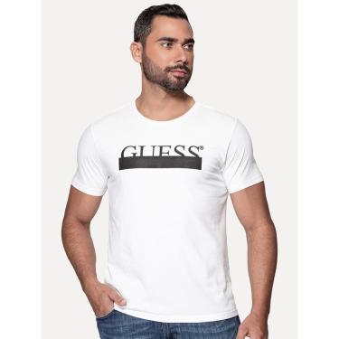 Imagem de Camiseta Guess Masculina Rubber Logo Sash Branca-Masculino