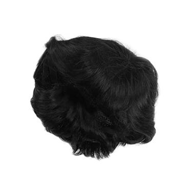 Imagem de Cryfokt Peruca Curta Masculina, Cabelo Preto Real, Textura Fofa, Confortável, Forte para Eventos de Dramatização, Muito Elegante
