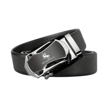 Imagem de Cinto De Couro Luxuoso Masculino Com Fivela Automática De Metal De Alt