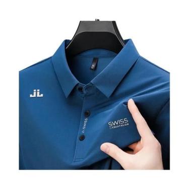 Imagem de Camisa Polo Casual Masculina De Manga Curta Em Cor Sólida Respirável C