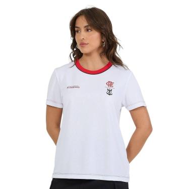 Imagem de Camiseta Braziline Flamengo Chocar Feminina - Branco M-Feminino
