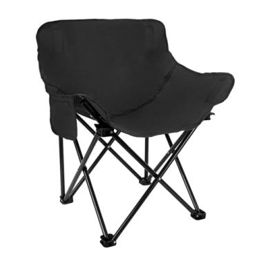 Imagem de Cadeira de viagem para mochila, cadeira de acampamento dobrável portátil, pátio de jardim, cadeira dobrável de arco pequeno, uso ao ar livre em várias cenas (preto)