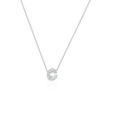 Imagem de Colar Letra Inicial com microzircônias Prata 925 Fabro Saints