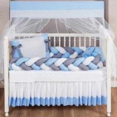 Imagem de Kit Jogo De Berço Americano Trançado 11Pçs Edredom E Saia