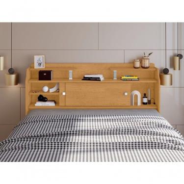 Imagem de Cabeceira Casal Elisa Conjunto Box Colchão 138cm Naturalle Mdf