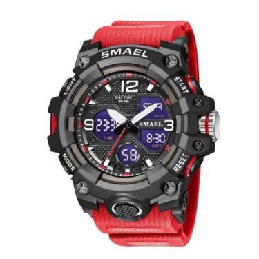 Imagem de Relógio Masculino Smael AnaDigi 8008 Vermelho e Preto