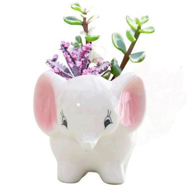 Imagem de Vaso de flores Vaso cerâmico de desenho animado de elefante para plant