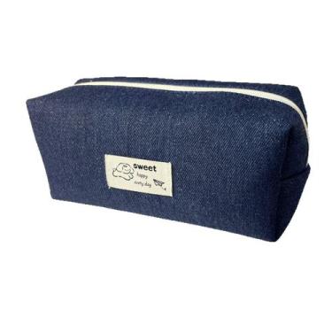 Imagem de Estojo para lápis, jeans, bolsa de caneta portátil de grande capacidad