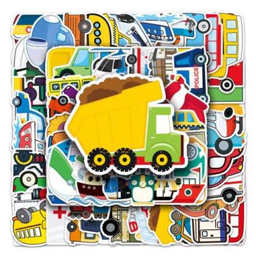 Imagem de Pacote de adesivos Cartoon Transportation 100 unidades à prova d'água 