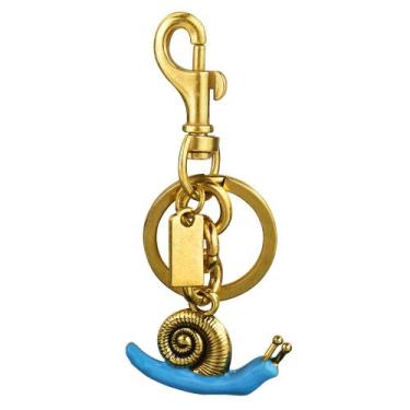 Imagem de Pingente de chaveiro, caracol, concha dourada e liga azul - yiweisai