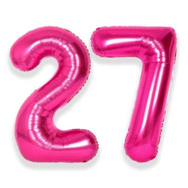 Imagem de Balões Foil Helium Number SUWEN 40 polegadas Hot Pink 27