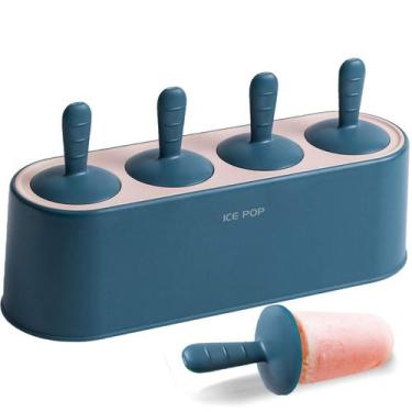 Imagem de Conjunto de moldes para picolé de silicone caseiro WYOK com 4 picolés