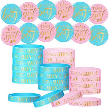 Imagem de Conjunto de jogos Gender Reveal Syhood com 24 pinos e 24 pulseiras