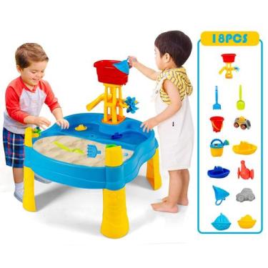 Imagem de Mesa de areia e água Costzon Kids Splash 2 em 1 com 18 Acc