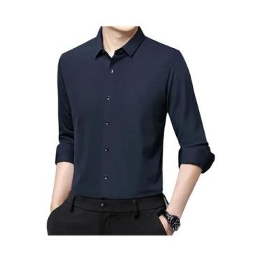 Imagem de Camisa Casual De Negócios Masculina Slim-fit Ultra-Elástica De Manga L