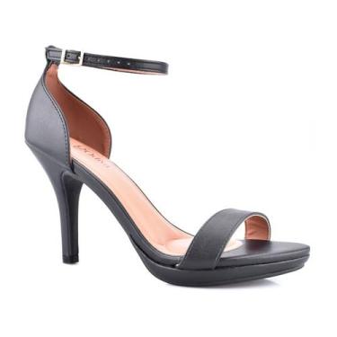 Imagem de Sandália Feminina Salto Alto Fino Godiva Vizzano Preto Conforto, Preto