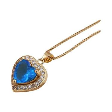 Imagem de Colar Ajustável Com Pingente Em Forma De Coração De Zircônia Com Reves
