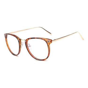 Imagem de Armação Óculos Grau Feminino Redondo Elegante Leve