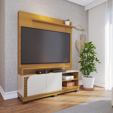 Imagem de Estante Home Jurerê 1.5 para Sala de TV até 65 Polegadas Naturale Off White Matte Colibri