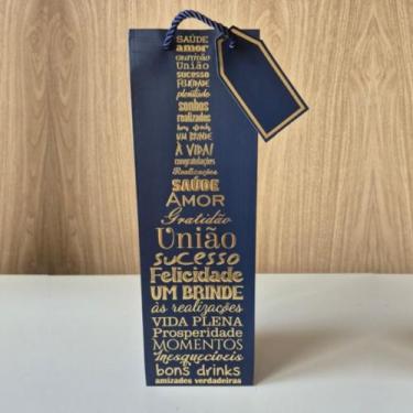 Imagem de Sacola Personalizada De Bebidas Garrafas Vinho Espumante - Fwb, Azul E