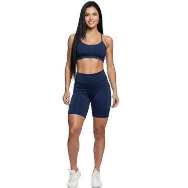 Imagem de Conjunto Top Alça Fina e Bermudinha Suplex Vekyo Roupa Para Academia F