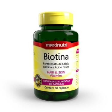 Imagem de Biotina Vitamina B7 Cabelos Pele E Unhas 60 Cáps Maxinutri, Sem Sabor