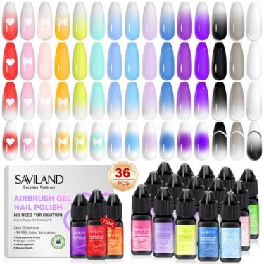 Imagem de Verniz de unhas em gel SAVILAND Airbrush 36 cores sem diluição