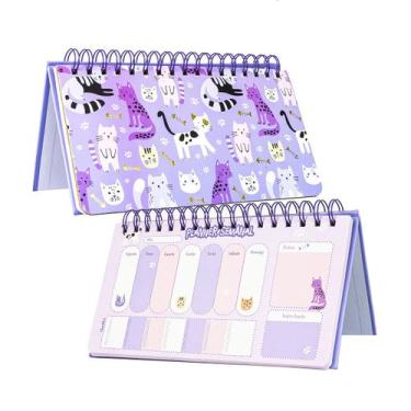 Imagem de Planner Semanal Não Datado Personalizado Feminino Gatos Fofos - te, Ro