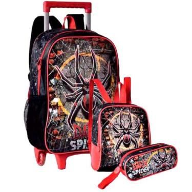 Imagem de Mochila de Rodinha Dark Spider Clio Style com Lancheira e Estojo