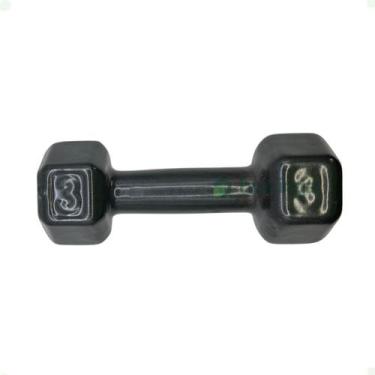 Imagem de Halter Sextavado Emborrachado - 3 Kg - 2M FITNESS