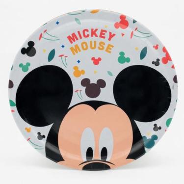 Imagem de Prato Raso Melamina 20cm Mickey Resistente Infantil - TUUT