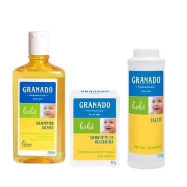 Imagem de Kit Granado Bebê 250ml Tradicional Shampoo Sabonete Talco