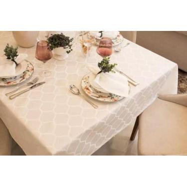 Imagem de Toalha de Mesa Impermeável 4 a 6 Lugares Jacguard 180x140cm - JOY DECO