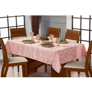 Imagem de Toalha de mesa Jacquard 1,40M X 1,40M 4 lugares Forro Decoração Cozinh