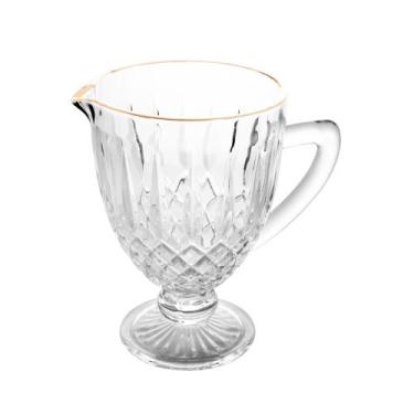 Imagem de Jarra de Vidro Transparente 1 Litro com Fio de Ouro Linha Greek Wolff