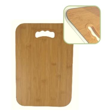 Imagem de Tábua de corte em madeira leve acabamento nas bordas de metal 34x24cm