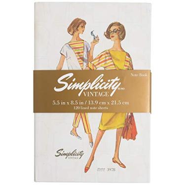 Imagem de Simplicity Vintage Caderno de capa dura fashion da década de 1950 para mulheres, 120 folhas, 13,5 x 21,5 cm