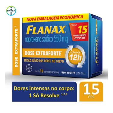 Imagem de Flanax Naproxeno Sódico 550mg 15 comprimidos 15 Comprimidos Revestidos