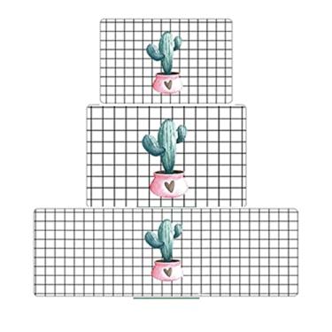 Imagem de Tapetes de banheiro, tapetes de banheiro macios - tapete de banheiro com água seca rápida, tapete de banheiro fino sob a porta, tapetes de banheiro antiderrapantes para banheiro, lavagem à máquina (40,64 x 119,44 cm branco cactus)