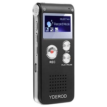 Imagem de YDEROD Gravador digital ativado por voz de 8 GB para palestras, reuniões, entrevistas - Mini gravador de áudio portátil de som HD com reprodução, USB, MP3, repetição A-B