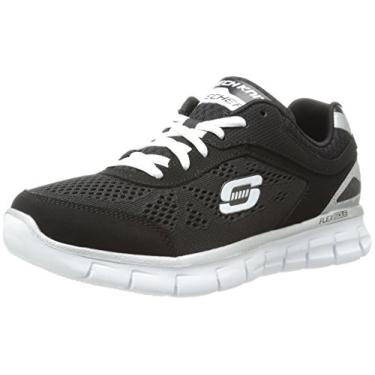 Imagem de Tênis esportivo infantil Skechers Synergy Power Shield (criança pequena/criança grande), Black/White, 11 Little Kid