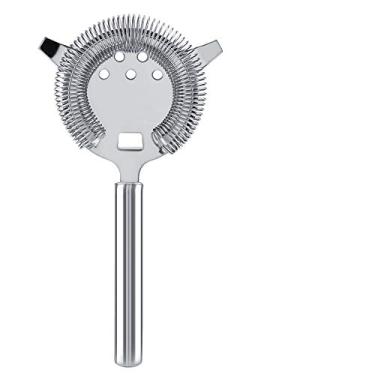 Imagem de Coador de coquetel, coador de barra de aço inoxidável, coador de coquetel Hawthorne, ferramenta de coar de coquetel de duas pontas para bartenders e mixologistas
