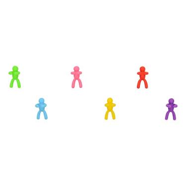 Imagem de Mimo Style Jogo Marcador de Copos 06 Peças, Com Formato de Homenzinhos Coloridos. Feitos de Silicone. Podem Ser Colocados em Taças e Copos em Festas, Casamentos ou Jantares, SN20087