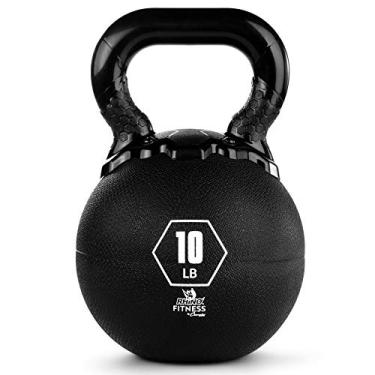 Imagem de Champion Sports Peso Rhino Kettlebell, 4,5 kg, borracha, preto – Campainha durável com alça suave e ergonômica para malhar – Pesos livres para exercícios – Equipamento de treinamento de força premium