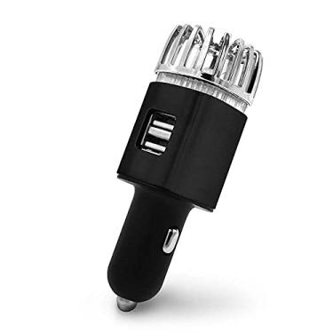 Imagem de Purificador de ar para carro, dispositivo de ambientador de carro com plugue de 12 V com carregador USB duplo remove fumaça de cigarro, odor de animais de estimação e alimentos