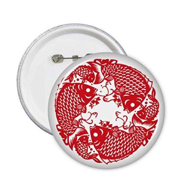 Imagem de Broche festivo de peixe para corte de papel, 5 peças