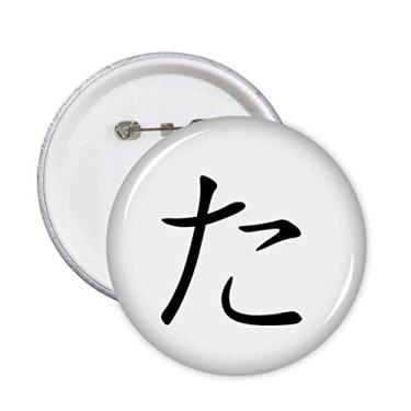 Imagem de Broche de personagem japonês Hiragana TA Broche Emblema Botão Decoração Acessório 5 peças